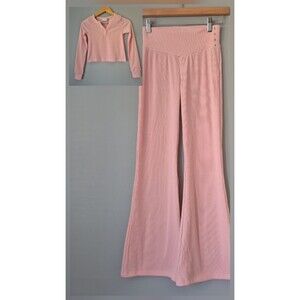 Childrens Palace Pink 2 Piece V Neck Top and Flare Leggings Set Girls LRG 10-12